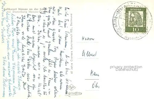 AK / Ansichtskarte Nassau_Bad Fliegeraufnahme mit Stammburg Nassau Oranien Nassau_Bad