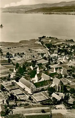 AK / Ansichtskarte Insel_Reichenau_Bodensee Fliegeraufnahme mit Mittelzell Muenster und ehem Kloster 