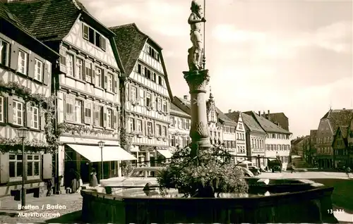 AK / Ansichtskarte Bretten_Baden Marktbrunnen Bretten_Baden