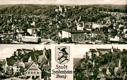 AK / Ansichtskarte Heidenheim_Brenz Fliegeraufnahme Ortsansicht Schloss Hellenstein Heidenheim Brenz