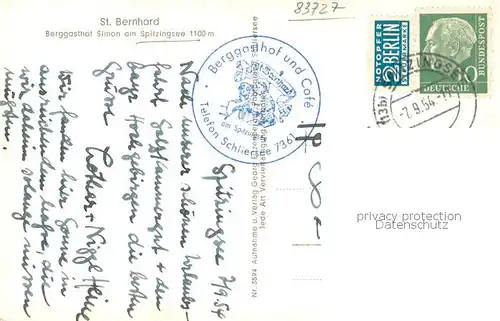 AK / Ansichtskarte Spitzingsee St Bernhard Berggasthof Simon Terrasse Spitzingsee