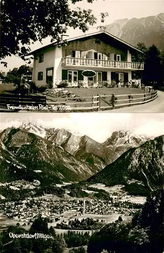 AK / Ansichtskarte Oberstdorf Fremdenheim Poesl Panorama Oberstdorf