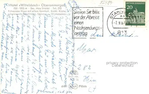 AK / Ansichtskarte Oberammergau Hotel Wittelsbach Oberammergau