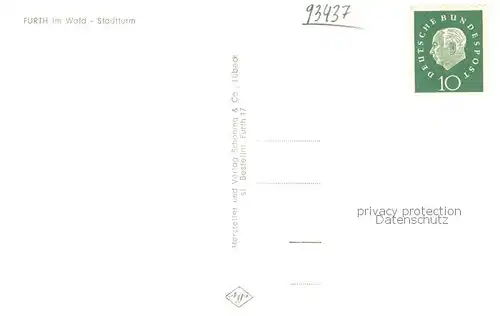 AK / Ansichtskarte Furth_Wald Stadtturm Furth_Wald
