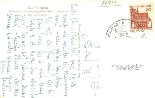 AK / Ansichtskarte Bad_Kohlgrub Haus zum Jaeger Kirchturm Bad_Kohlgrub