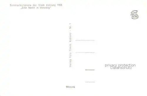 AK / Ansichtskarte Koblenz__Rhein Sommerspiele 1955 Eine Nacht in Venedig 