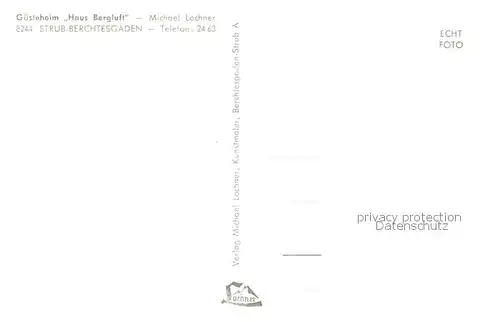 AK / Ansichtskarte Strub Gaesteheim Haus Bergluft mit Watzmann Strub