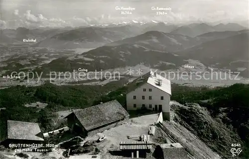 AK / Ansichtskarte Gruttenhuette_1593m_Tirol_AT Fliegeraufnahme mit Hohen Tauern 