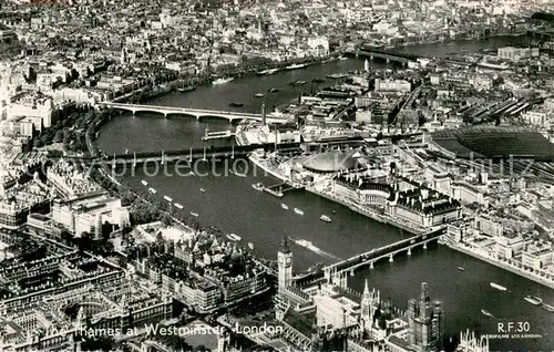 AK / Ansichtskarte London__UK The Thames at Westminster Fliegeraufnahme 