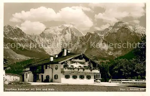 AK / Ansichtskarte Berchtesgaden Gasthaus Kohlhiasl mit Goell und Brett Berchtesgaden