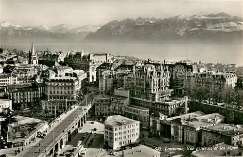 AK / Ansichtskarte Lausanne_VD Vue generale aerienne et les Alpes Lausanne VD