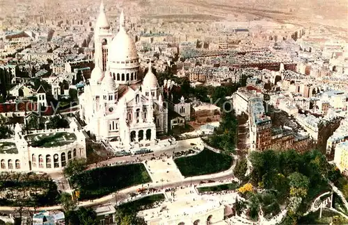 AK / Ansichtskarte Paris_75 La Basilique du Sacre Coeur de Montmartre Vue aerienne 