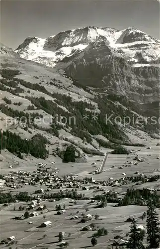 AK / Ansichtskarte Lenk_Simmental Fliegeraufnahme mit Wildstrubel Lenk Simmental