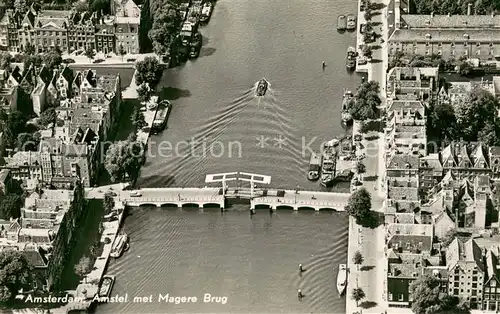 AK / Ansichtskarte Amsterdam__NL Amstel met Magere Brug Fliegeraufnahme 