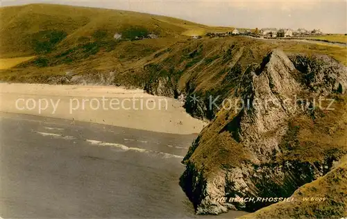 AK / Ansichtskarte Rhossili_Bay_Swansea__Wales_UK The Beach Air view 