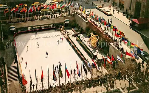 AK / Ansichtskarte New_York_City Rockefeller Plaza Skating Rink New_York_City