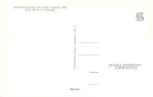 AK / Ansichtskarte Koblenz__Rhein Sommerfestspiele 1955 Eine Nacht in Venedig 