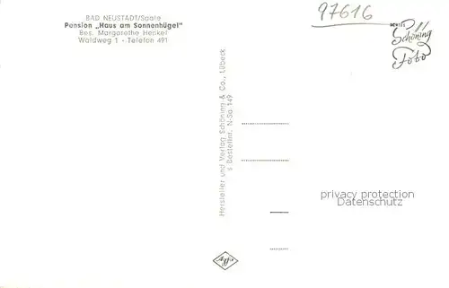 AK / Ansichtskarte Bad_Neustadt Pension Haus am Sonnenhuegel Bad_Neustadt