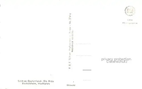 AK / Ansichtskarte Bischofsheim_Rhoen Marktplatz Brunnen Bischofsheim Rhoen