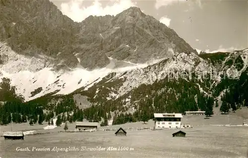 AK / Ansichtskarte Ehrwald_Tirol Gasthaus Pension Alpengluehn Ehrwalder Alm Ehrwald Tirol