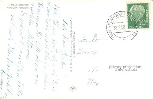 AK / Ansichtskarte Helmbrechts_Oberfranken Kirchberg Gaststaette Helmbrechts Oberfranken