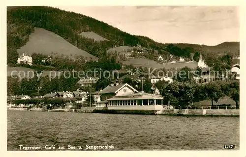 AK / Ansichtskarte Tegernsee Cafe am See und Sengerschloss Tegernsee