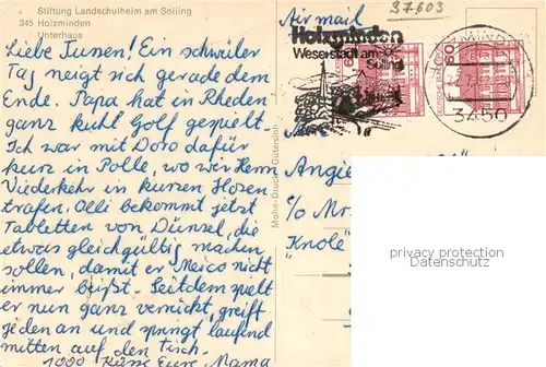 AK / Ansichtskarte Holzminden_Weser Stiftung Landschulheim am Solling Unterhaus Holzminden Weser