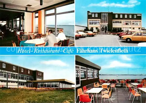 AK / Ansichtskarte Twielenfleth_Hollern Hotel Restaurant Cafe Faehrhaus Twielenfleth Terrasse 