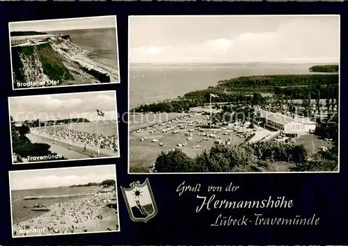 AK / Ansichtskarte Travemuende_Ostseebad Brodtener Ufer Niendorf Fliegeraufnahme Travemuende_Ostseebad