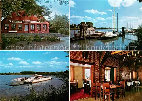 AK / Ansichtskarte Beidenfleth Faehrhaus Heidenfleth Bootshafen Faehre Gaststube Beidenfleth