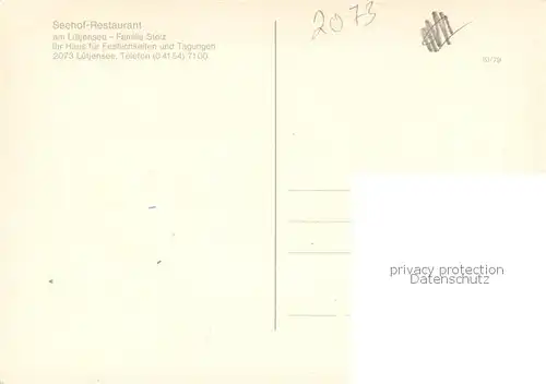 AK / Ansichtskarte Luetjensee Seehof Restaurant Terrasse Luetjensee