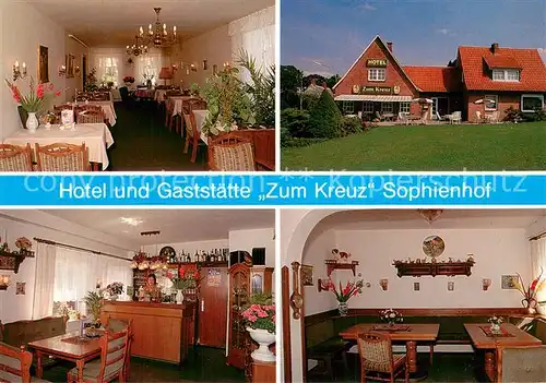 AK / Ansichtskarte Sophienhof Hotel Gaststaette Zum Kreuz Gastraeume Sophienhof