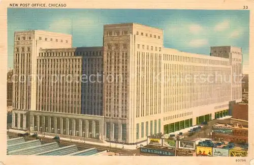 AK / Ansichtskarte Chicago_Illinois New Post Office 
