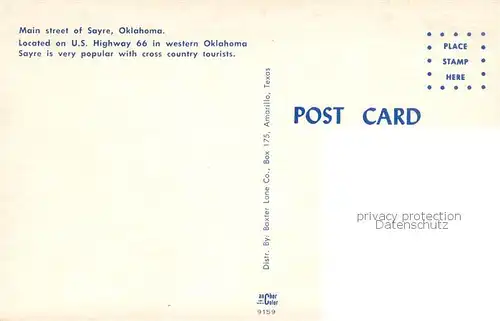 AK / Ansichtskarte Sayre_Oklahoma US Highway 66 Sayre_Oklahoma