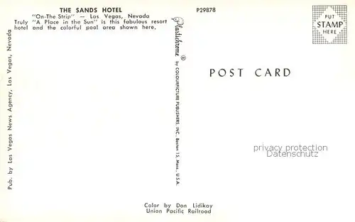AK / Ansichtskarte Las_Vegas_Nevada The Sands Hotel Pool 