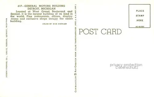 AK / Ansichtskarte Detroit_Michigan General Motors Building 