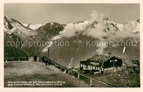 AK / Ansichtskarte Edelweisshuette_2571m_Grossglockner mit Fuscher Eiskar und Wiesbachhorn 