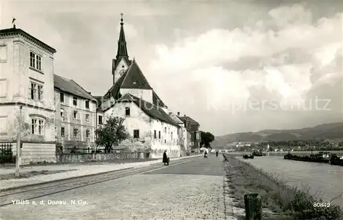 AK / Ansichtskarte Ybbs_Donau Uferstrasse Kirche Ybbs_Donau