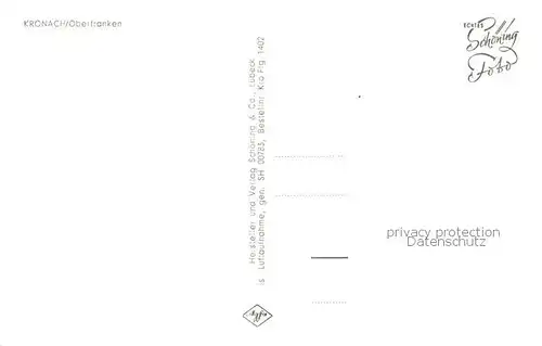 AK / Ansichtskarte Kronach_Oberfranken Fliegeraufnahme Kronach Oberfranken