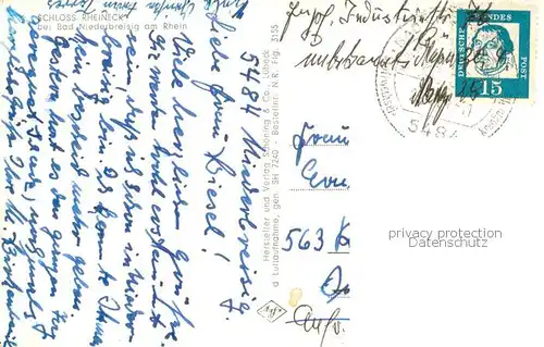 AK / Ansichtskarte Bad_Niederbreisig Schloss Rheineck Fliegeraufnahme Bad_Niederbreisig