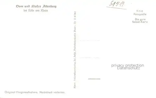 AK / Ansichtskarte Koeln__Rhein Dom und Kloster Altenberg Fliegeraufnahme 