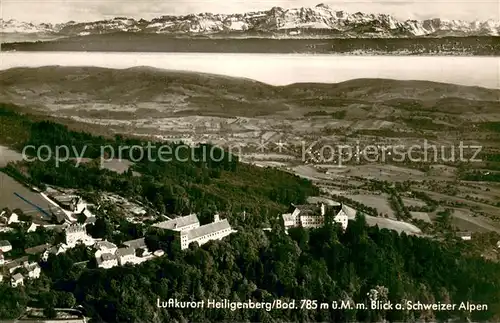 AK / Ansichtskarte Heiligenberg_Baden Fliegeraufnahme mit Schweizer Alpen Heiligenberg_Baden