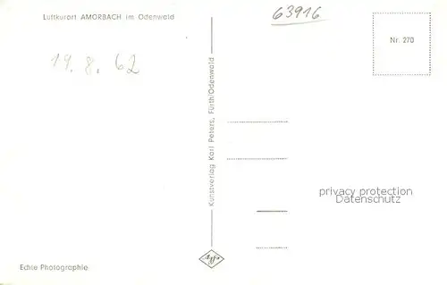 AK / Ansichtskarte Amorbach_Miltenberg Fliegeraufnahme Teilansicht Odenwald 