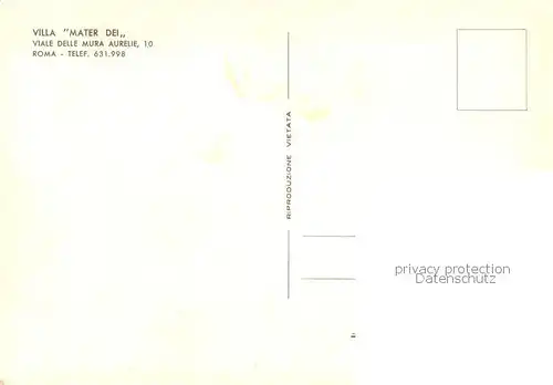 AK / Ansichtskarte Roma_Rom Villa Mater Dei Roma_Rom