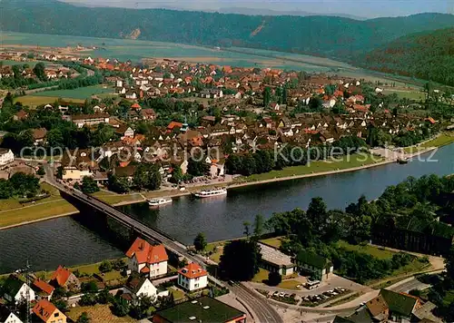 AK / Ansichtskarte Bodenwerder Fliegeraufnahme Weser Bodenwerder