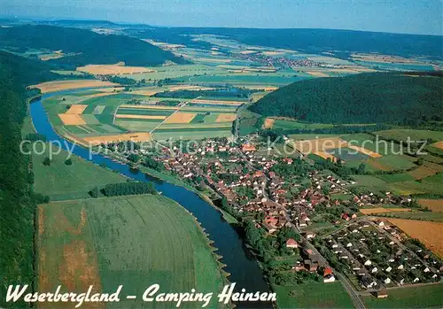 AK / Ansichtskarte Heinsen_Weser Fliegeraufnahme Weserbergland Camping Heinsen Heinsen Weser