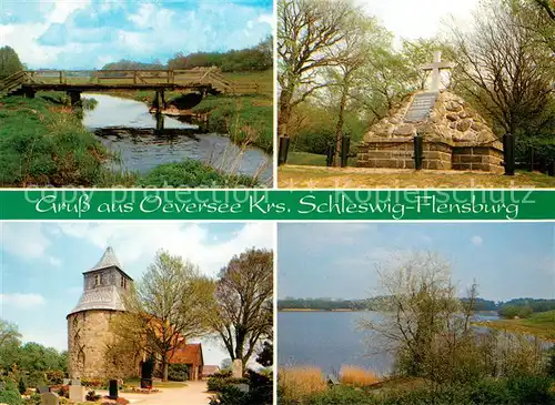 AK / Ansichtskarte Oeversee Landschaftspanorama oesterreicher Denkmal Feldsteinkirche Oeversee