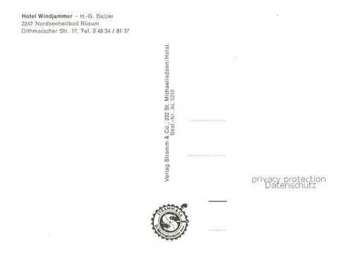 AK / Ansichtskarte Buesum_Nordseebad Hotel Windjammer Buesum_Nordseebad