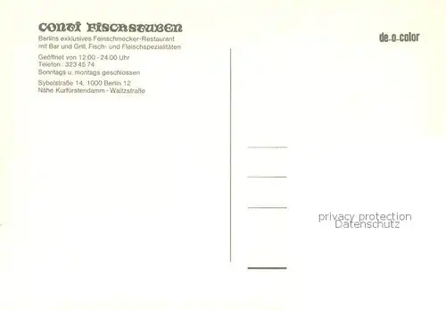 AK / Ansichtskarte Berlin Conti Fischstuben Berlin