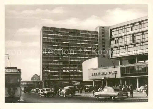 AK / Ansichtskarte Berlin Bahnhof Zoo Berliner Bank Berlin